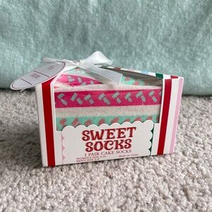Target Cake Sweet Socks Gift Package NEW 1 Pair Women’s Socks Pink Mint Birthday